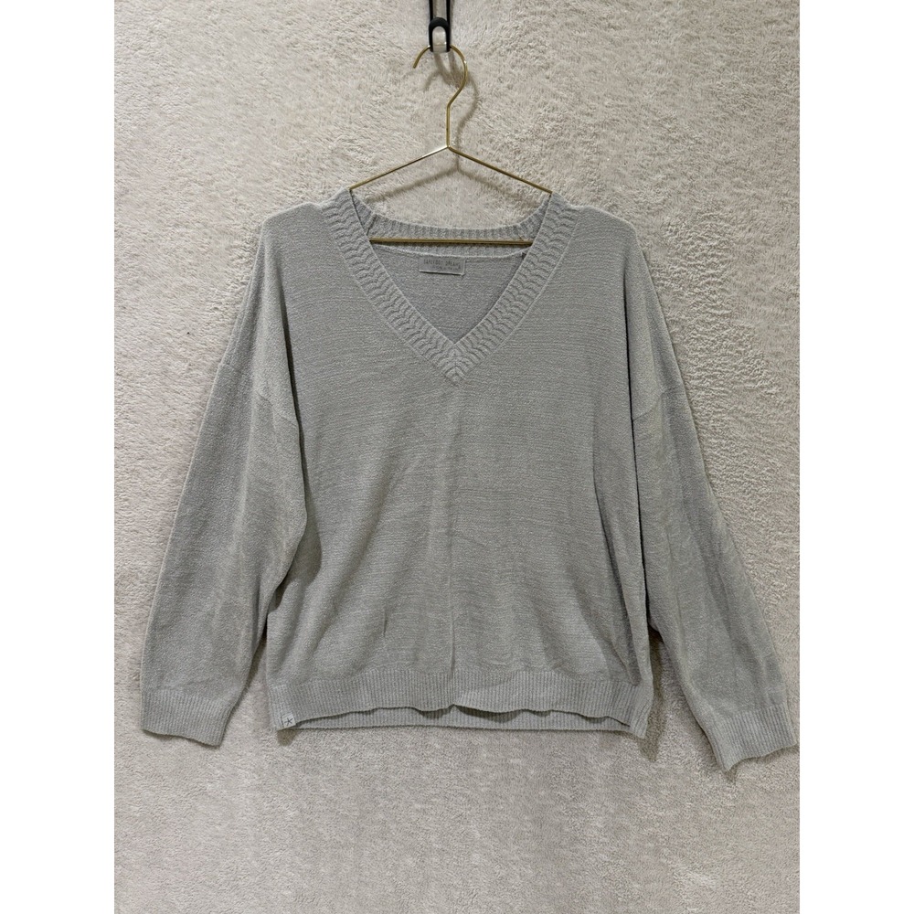 Barefoot Dreams Women's Top Sweater Sz XL CozyChic Ultra Gray V-Neck A675147